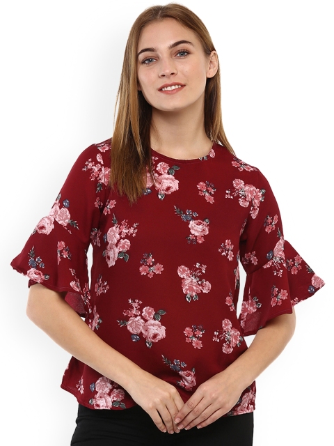 

Mayra Women Maroon Printed A-Line Top