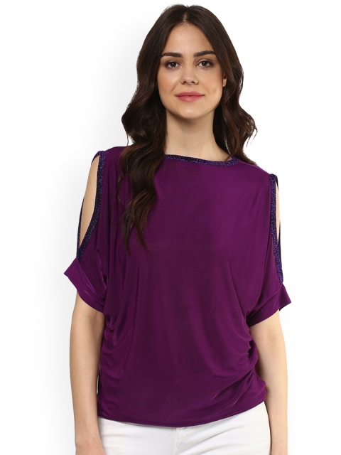 

Mayra Women Purple Embellished Top