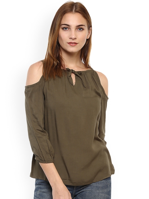 

Mayra Women Green Solid A-Line Top