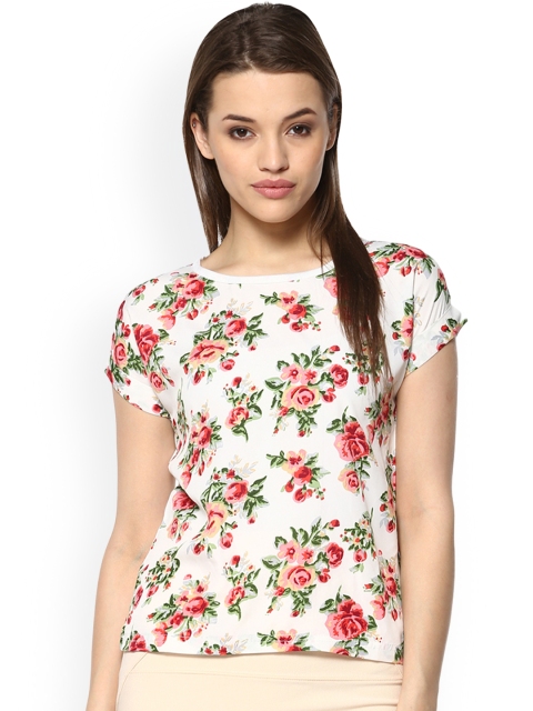 

Mayra Women White Floral Printed Top