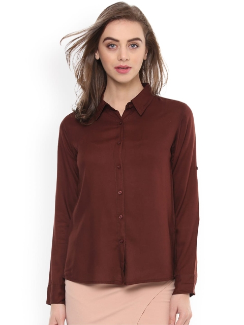 

Mayra Women Brown Regular Fit Solid Casual Shirt