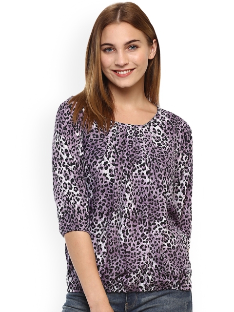 

Mayra Women Purple Printed Blouson Top