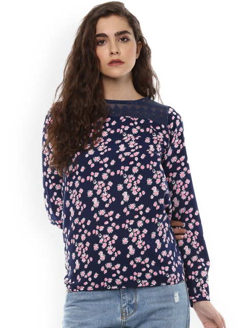 

Mayra Women Navy Blue Printed Top