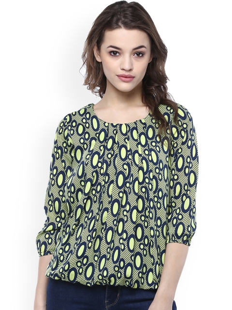 

Mayra Women Green Printed Blouson Top