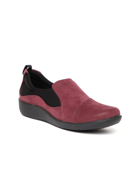 

Clarks Women Maroon & Black Slip-On Sneakers