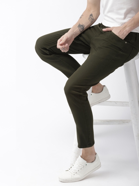 

Mast & Harbour Men Green Skinny Fit Mid-Rise Clean Look Stretchable Jeans