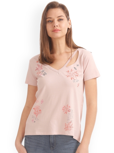 

Aeropostale Women Pink Printed Top