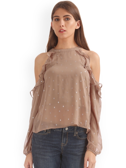 

Aeropostale Women Brown Printed Top