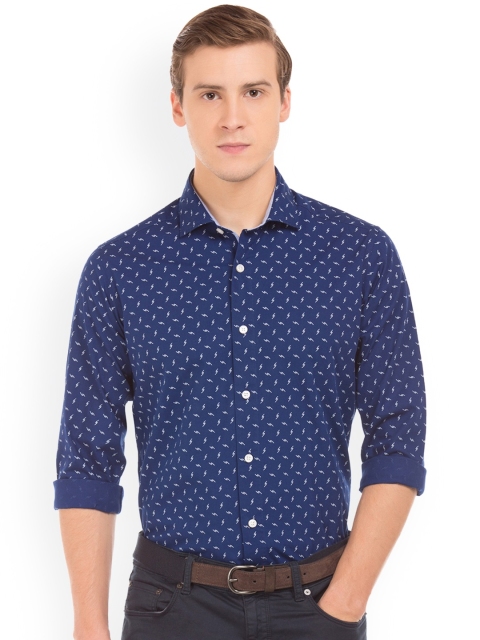 

Nautica Men Blue & Off-White Printed Casual Shirt