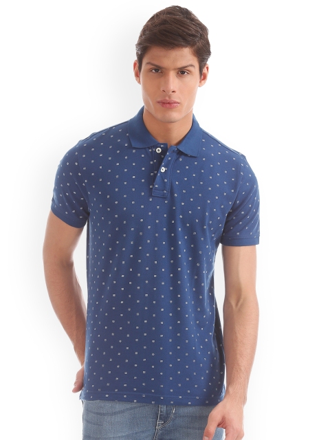 

Aeropostale Men Blue Printed Polo Collar T-shirt