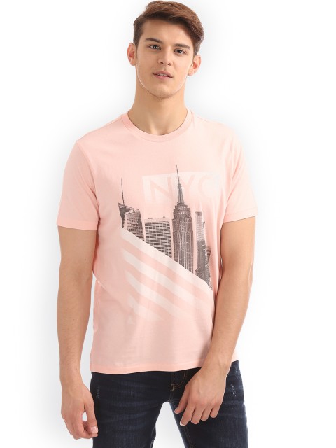 

Aeropostale Men Pink Printed Round Neck T-shirt