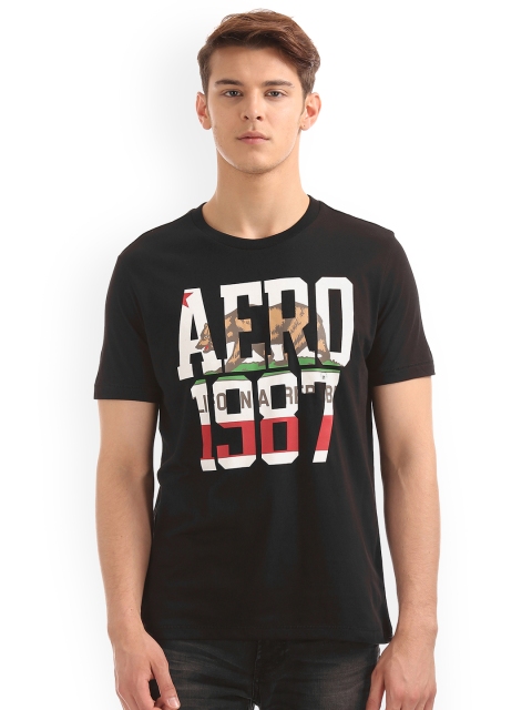 

Aeropostale Men Black Printed Round Neck T-shirt