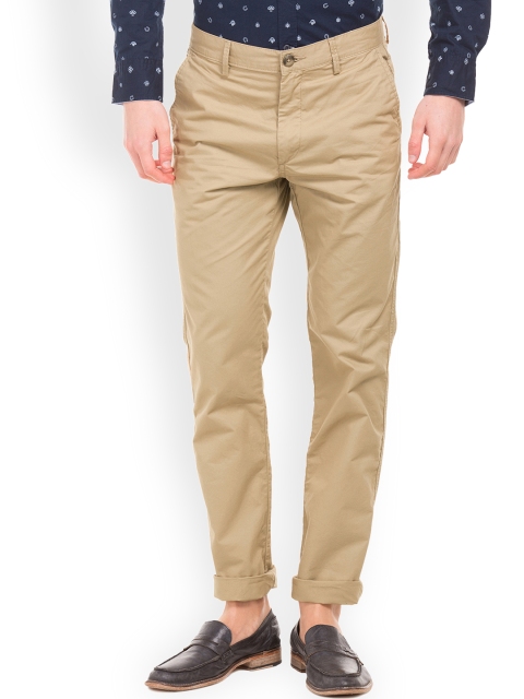 

U.S. Polo Assn. Men Khaki Slim Fit Solid Regular Trousers
