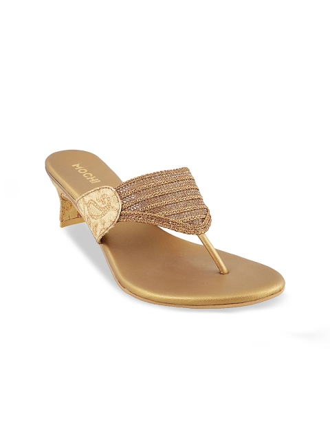

Mochi Women Bronze-Toned Woven Design Sandals
