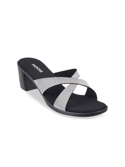 

Mochi Women Silver-Toned Woven Design Heels