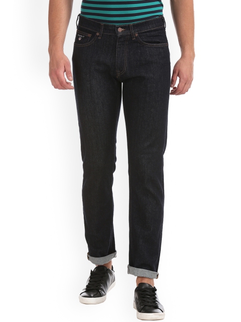 

GANT Men Navy Blue Regular Fit Mid-Rise Clean Look Stretchable Jeans