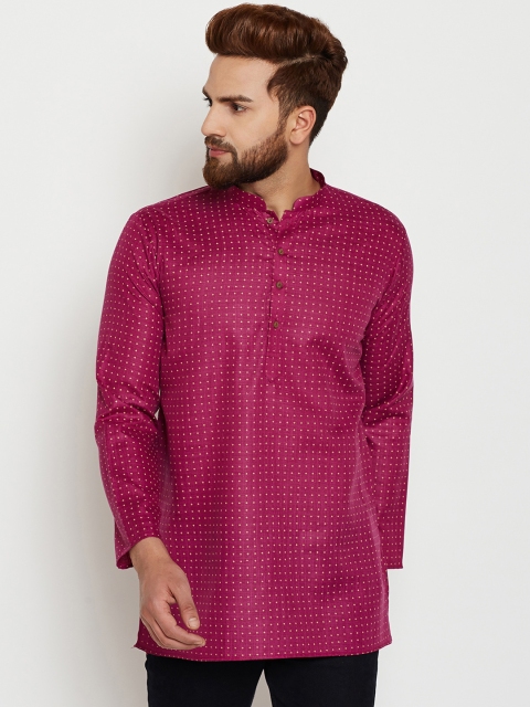 

SOJANYA Men Burgundy Printed Straight Kurta