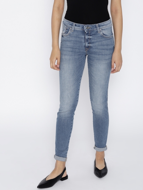 

MANGO Women Blue Regular Fit Mid-Rise Clean Look Stretchable Jeans