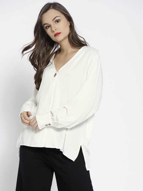 

MANGO Women White Solid Top