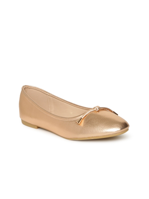 

Addons Women Gold-Toned Solid Ballerinas