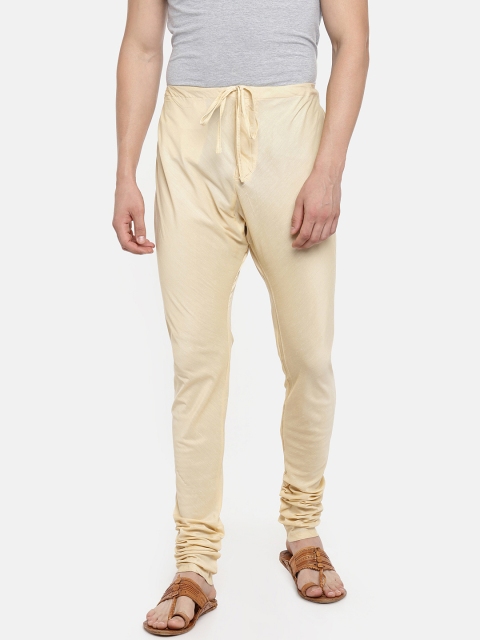 

Silk India Men Cream-Coloured Solid Churidar