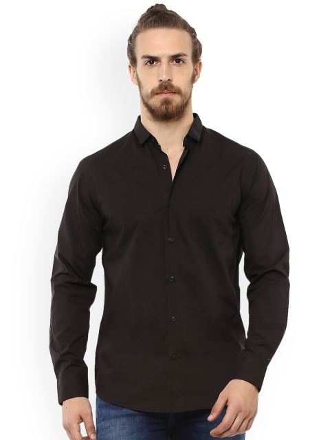 

Mufti Men Black Slim Fit Solid Casual Shirt