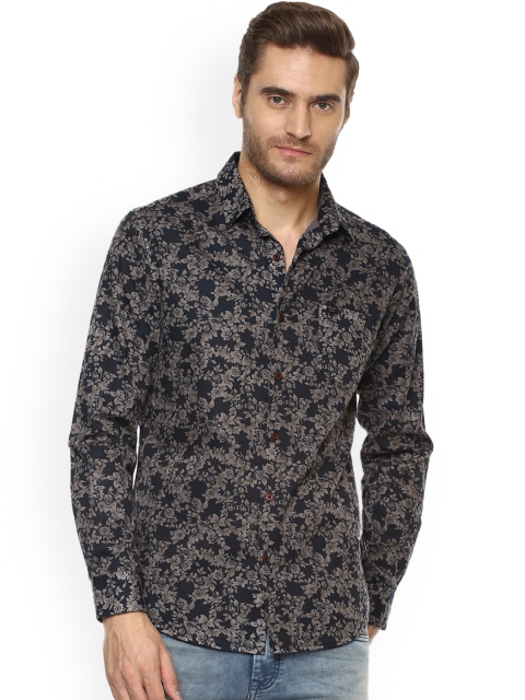 

Mufti Men Navy Blue Slim Fit Printed Casual Shirt