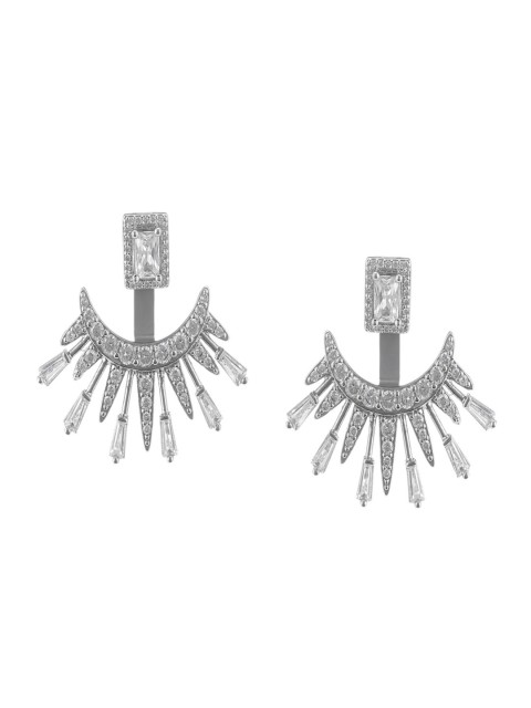 

shaze Silver-Plated Crescent Shaped Studs