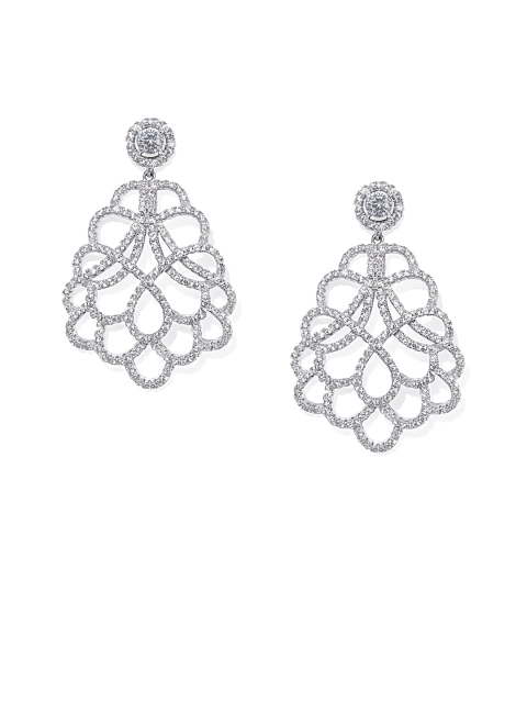 

shaze Silver-Plated Contemporary Drop Earrings
