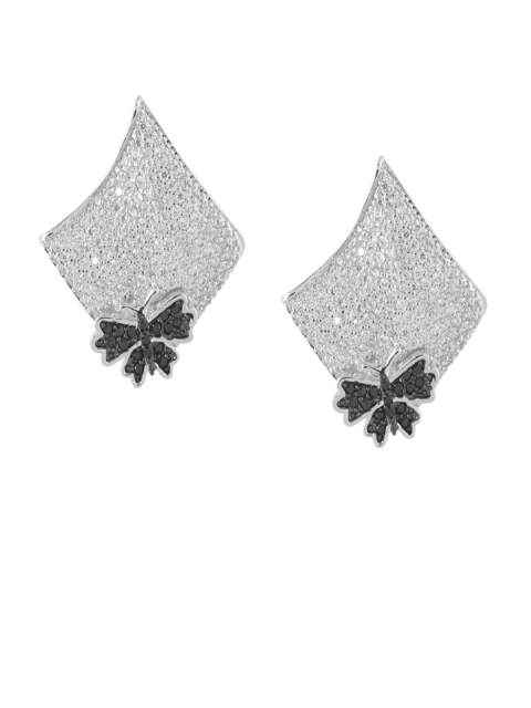 

shaze Silver-Plated Diamond Shaped Studs