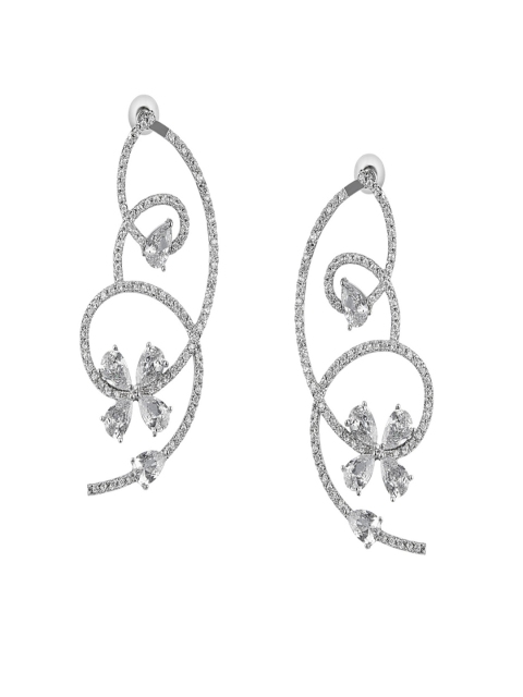 

shaze Silver-Plated Contemporary Drop Earrings