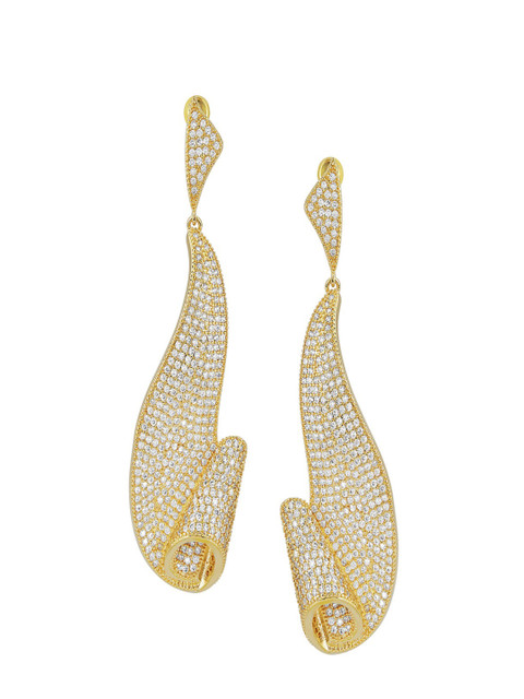 

shaze Gold-Plated Circular Drop Earrings