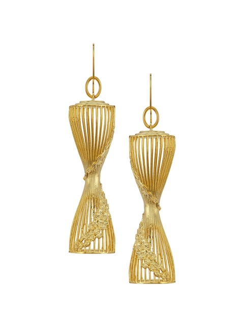 

shaze Gold-Plated Spherical Drop Earrings