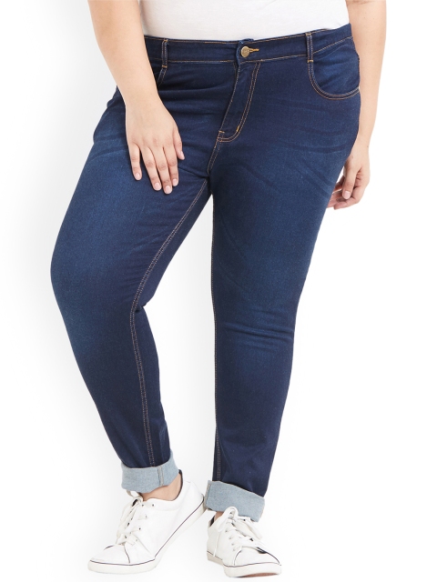 

ZUSH Plus Size Women Navy Blue Regular Fit Mid-Rise Clean Look Stretchable Jeans