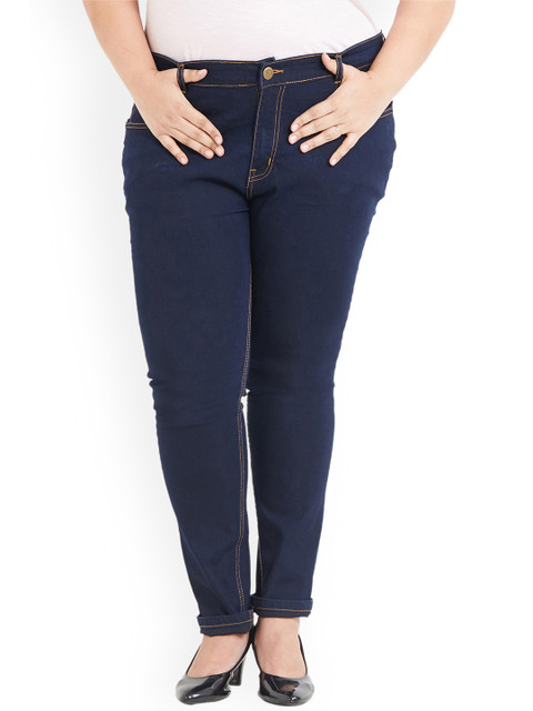 

ZUSH Plus Size Women Navy Blue Regular Fit Mid-Rise Clean Look Stretchable Jeans