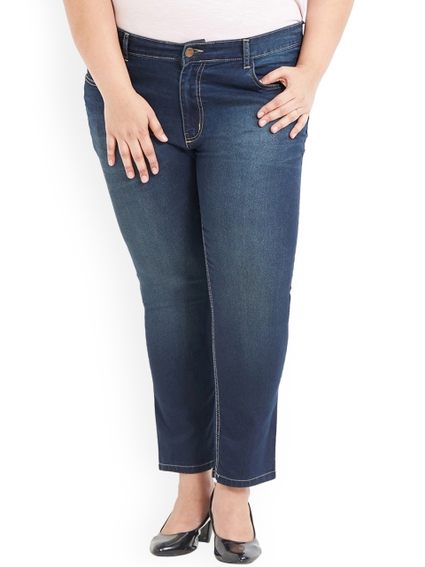

ZUSH Plus Size Women Navy Blue Regular Fit Mid-Rise Clean Look Stretchable Jeans