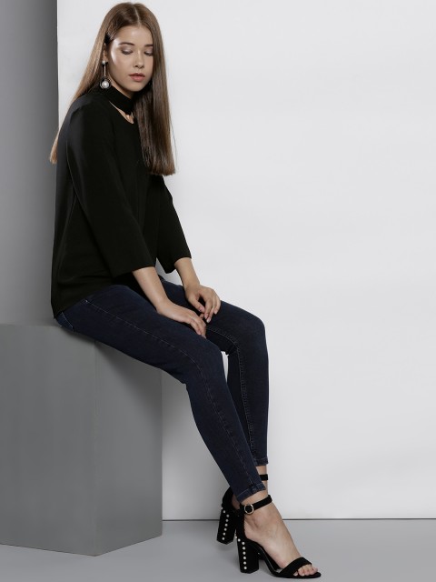 

DOROTHY PERKINS Women Black Solid Top