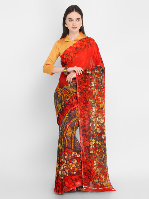 

Ligalz Red Printed Saree