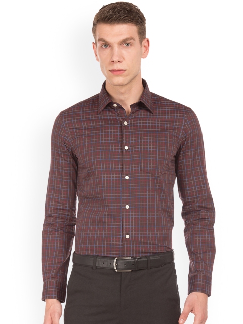 

Arrow Men Brown Slim Fit Checked Semiformal Shirt