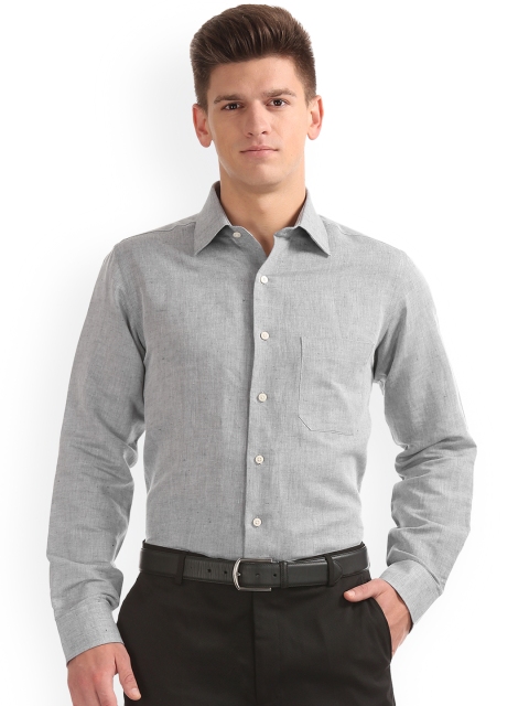 

Arrow Men Grey Regular Fit Self Design Semiformal Shirt