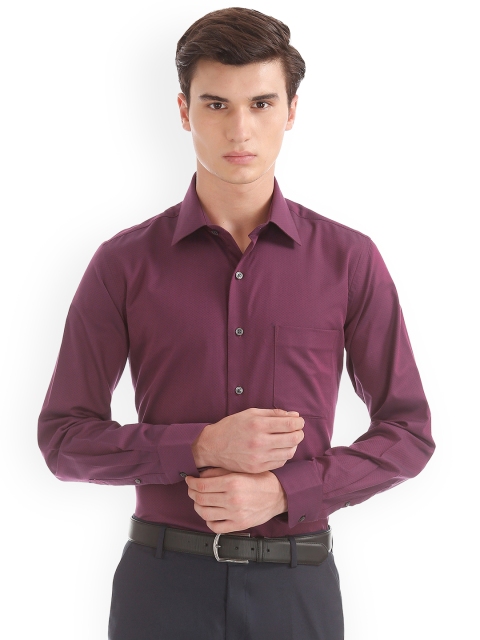 

Arrow Men Burgundy Regular Fit Self Design Formal Shirt