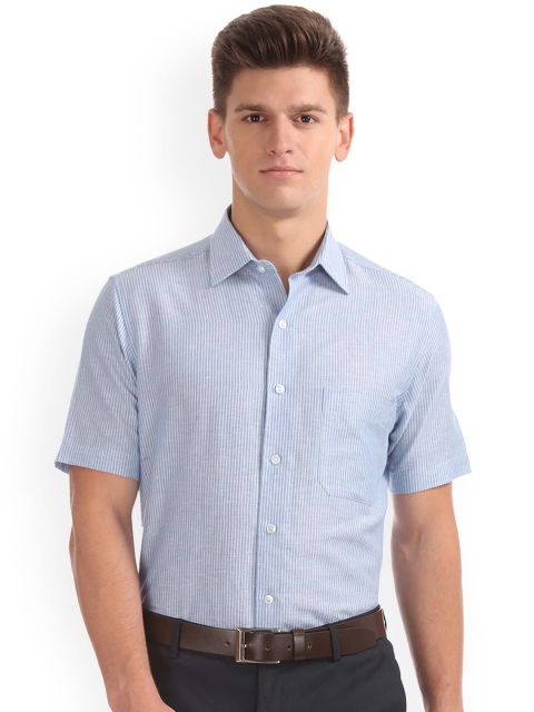

Arrow Men Blue Regular Fit Striped Formal Sustainable Shirt