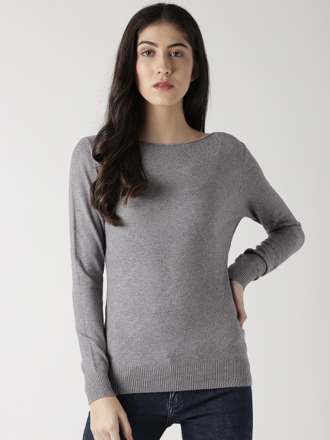

Fort Collins Women Grey Self Design Sweater