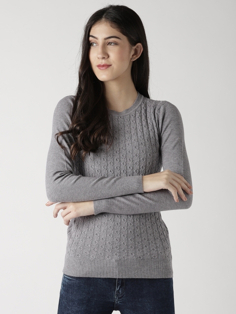 

Fort Collins Women Grey Self Design Pullover