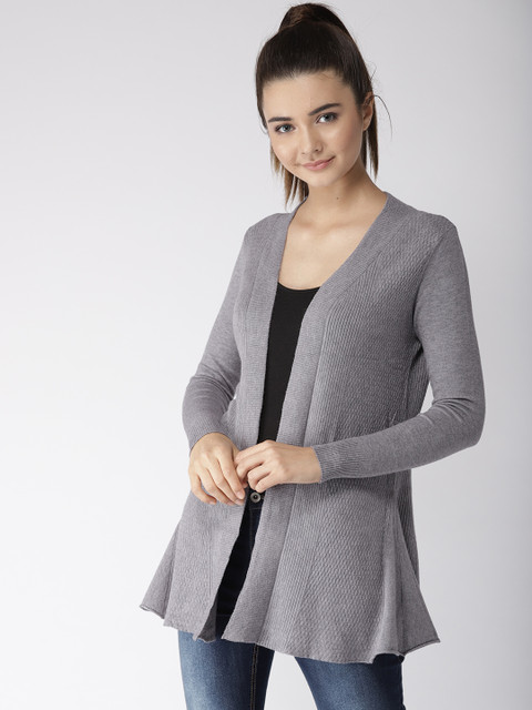 

Fort Collins Women Grey Self Design Front-Open Cardigan