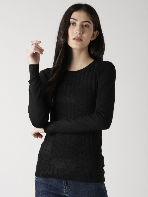 

Fort Collins Women Black Cable Knitted Pullover