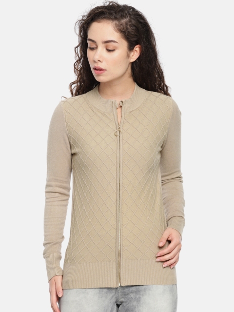 

Fort Collins Women Beige Self Design Cardigan