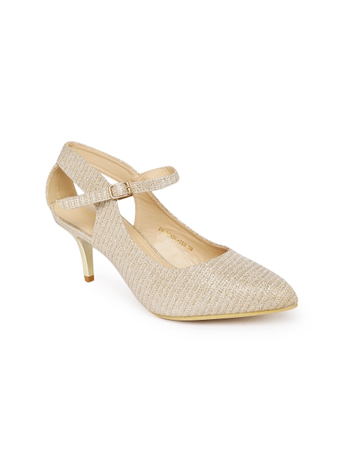 

Addons Gold-toned Embellished Pumps