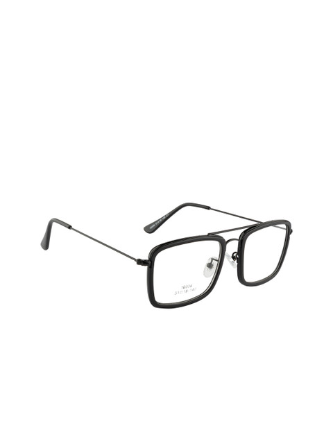 

Clark N Palmer Unisex Black Solid Full Rim Square Frames CNP-16006-C1
