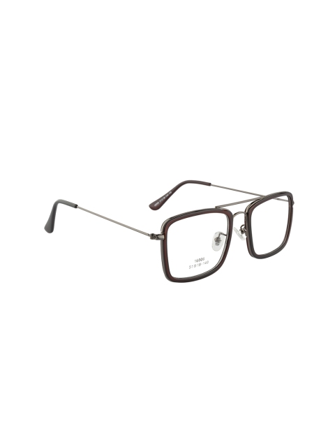 

Clark N Palmer Unisex Grey & Brown Solid Full Rim Square Frames CNP-16006-C6